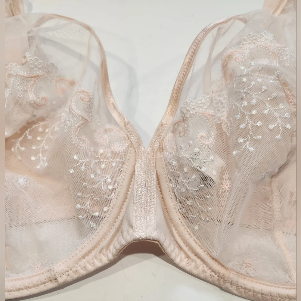 SIMONE PERELE 12X319 Delice Full Coverage Underwire Plunge Bra Blush SZ 40F New - Picture 2 of 6